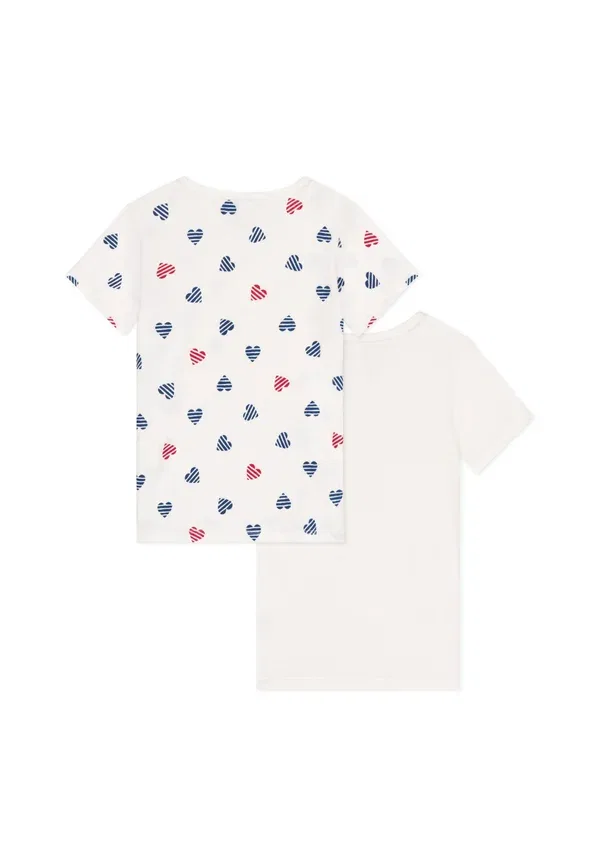 Майка 2-pack из хлопка Tee cote Petit Bateau, Marshmallow/Multi-Coloured, мультиколор — фото 2