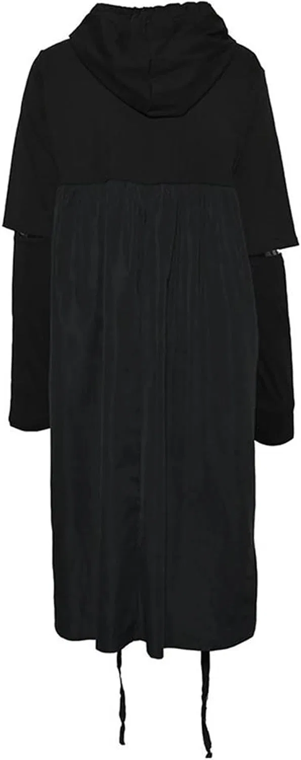Женское платье свободного кроя с капюшоном Casual, Black — фото 4