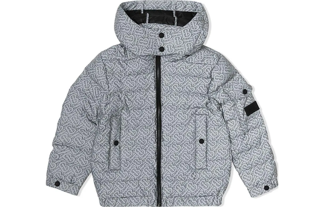Детский пуховик с высоким воротником Burberry, Gray