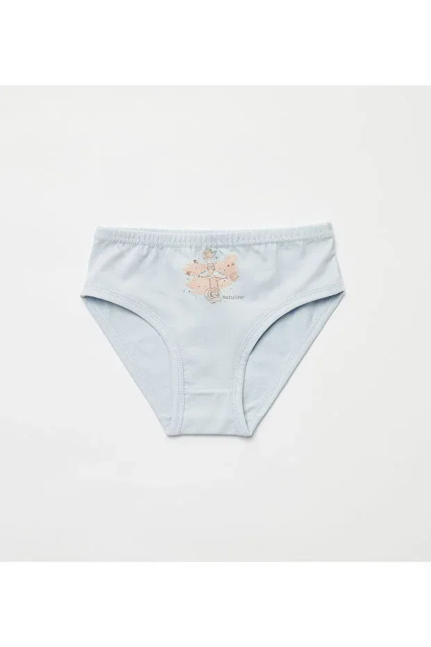 Детские трусы для девочек с принтом Swan Lycra Organic Cotton Panties Natuline, White — фото 3