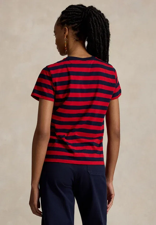 Футболка с полосками из джерси Polo Ralph Lauren, красный/темно-синий — фото 3