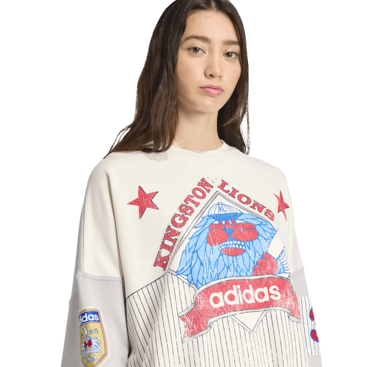 Женская толстовка Baseball Crew Adidas, цвет Cloud White/Grey — фото 3