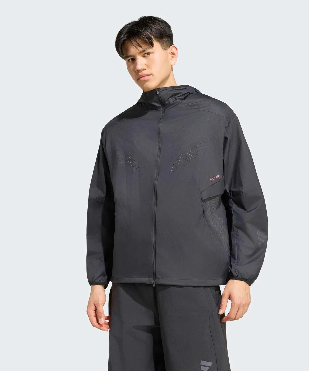 Мужская куртка-ветровка с капюшоном Adidas, Black