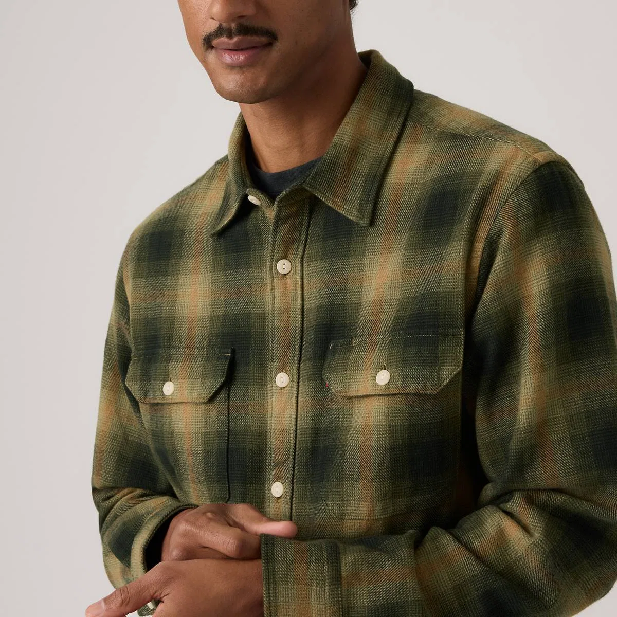 Фланелевая рубашка Jackson расслабленный работник Levi's, Jericho Plaid Rosin - Green — фото 2