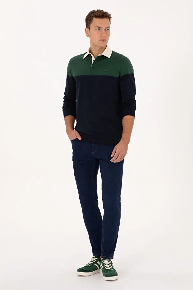 Мужские свитшот с длинным рукавом U.S. Polo Assn., Dark Green — фото 4