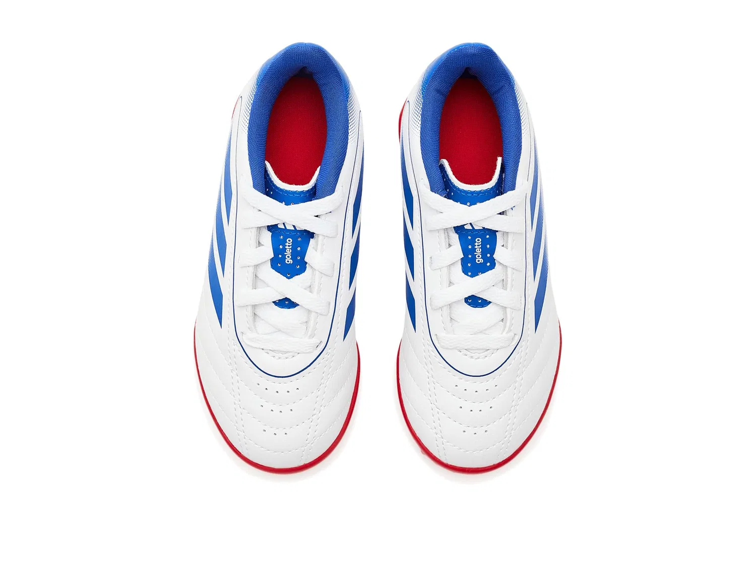 Бутсы Goletto Ix Turf Football (для маленьких и больших детей) Adidas Kids, White/Team Royal Blue/Better Scarlet — фото 3