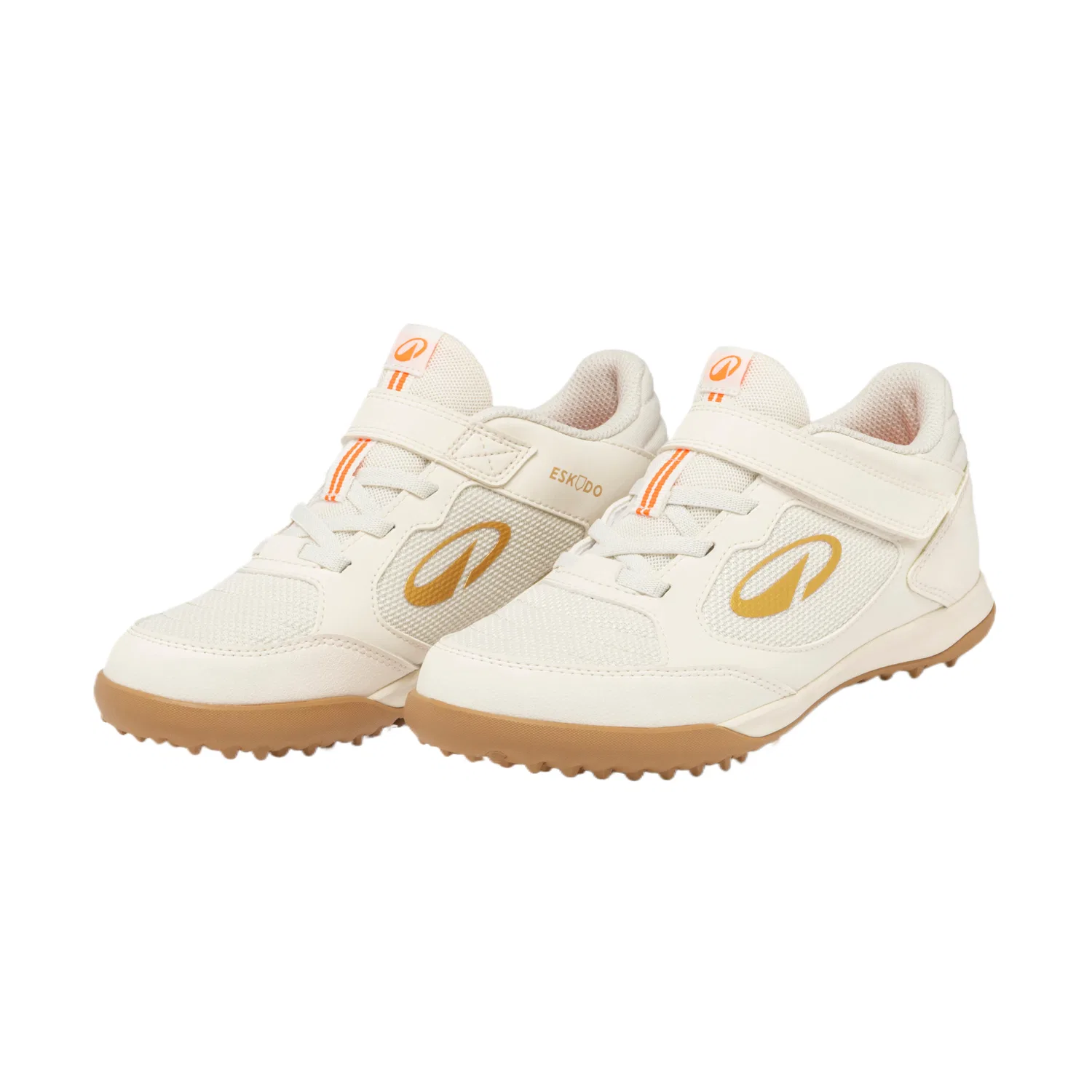 Детские футбольные бутсы с фиксацией, Electric Orange, DECATHLON — фото 4