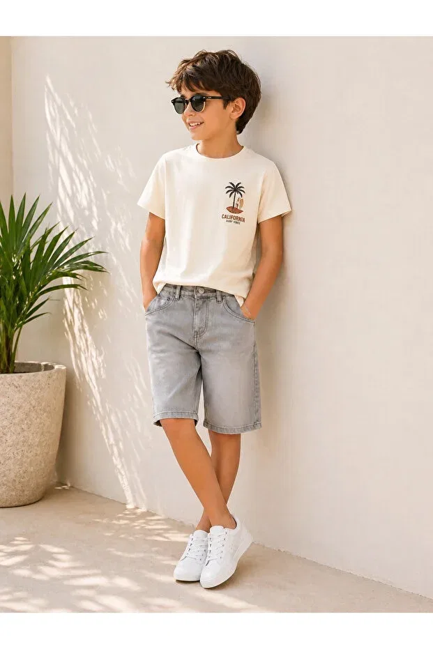 Детские шорты для мальчиков джинсовые Orca Kids Fashion, Gray — фото 2