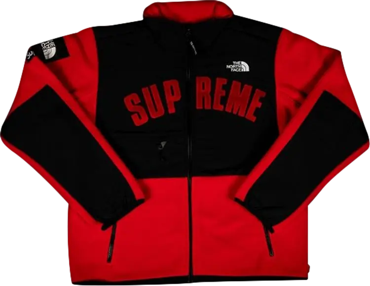 Куртка Supreme x The North Face Arc Logo Denali Fleece Jacket 'Red', красный — фото 2