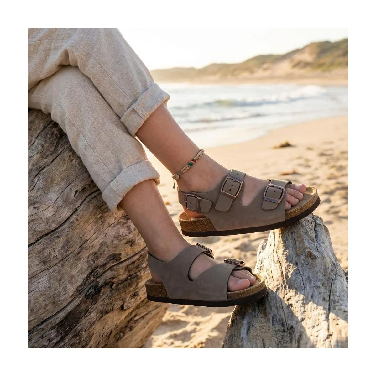 Детские сандалии с регулируемым ремешком на пятке Liana JR CUSHIONAIRE, Brown Nubuck — фото 3