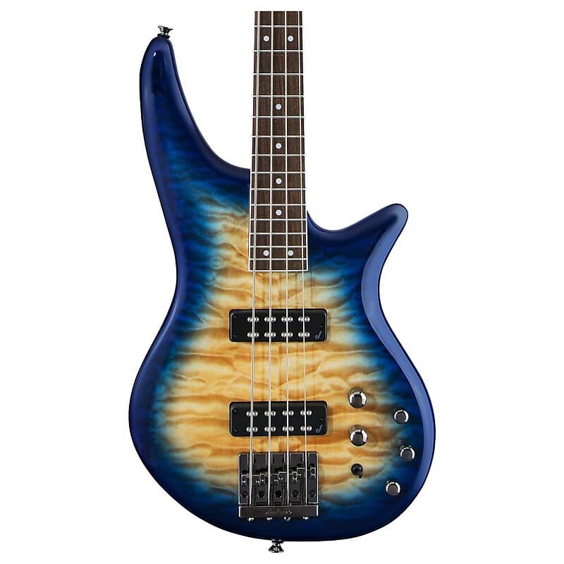 

Jackson JS Spectra Bass JS3Q 4-струнный бас, топ из стеганого клена, янтарно-синий взрыв JS Series Spectra Bass JS3Q