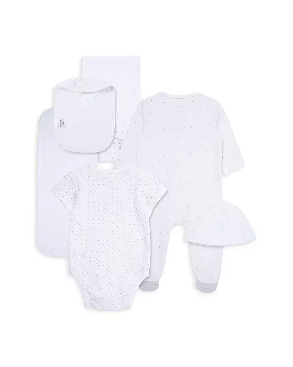 Детский комплект для новорожденных хлопковый Welcome To The World Six Piece Gift Box Set Little Me, белый — фото 2