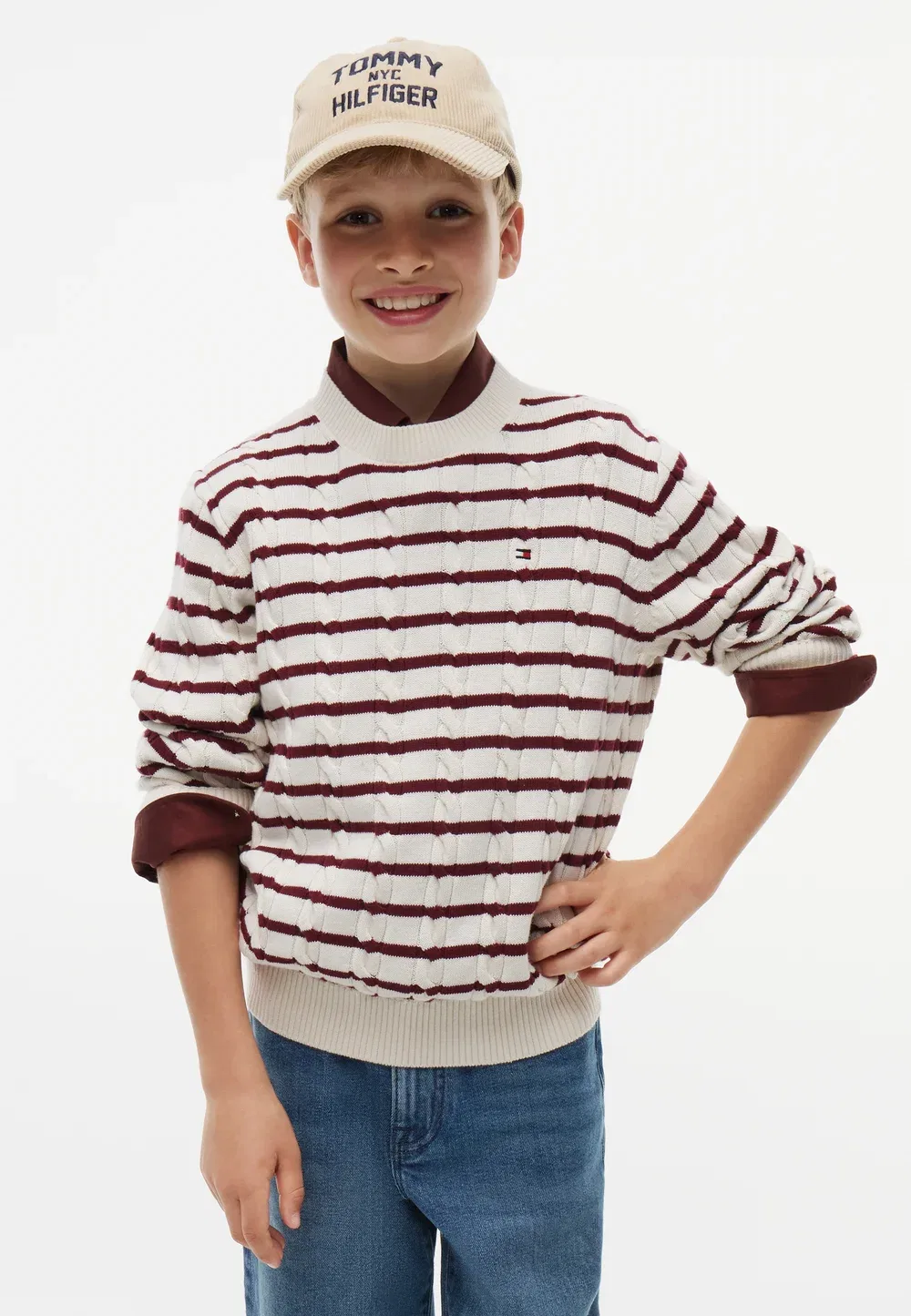 Прыгун Tommy Hilfiger, Ivory Petal/Burgundy