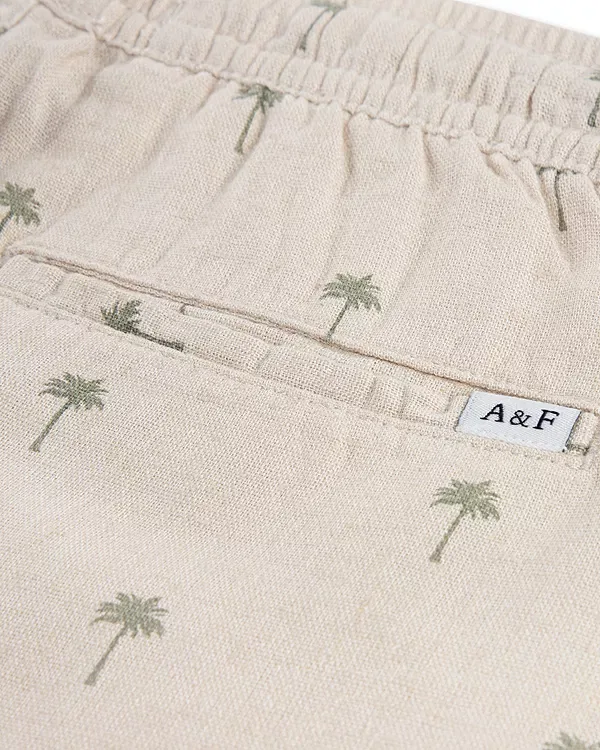 Детские шорты для мальчиков льняные Abercrombie Kids, Seagrass — фото 3