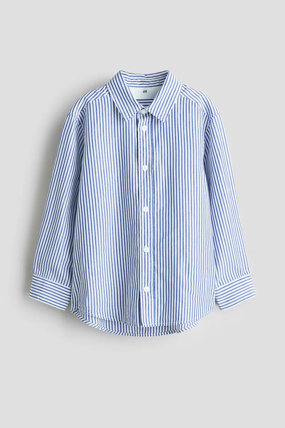 Хлопковая рубашка H&M, Blau/Weiß Gestreift