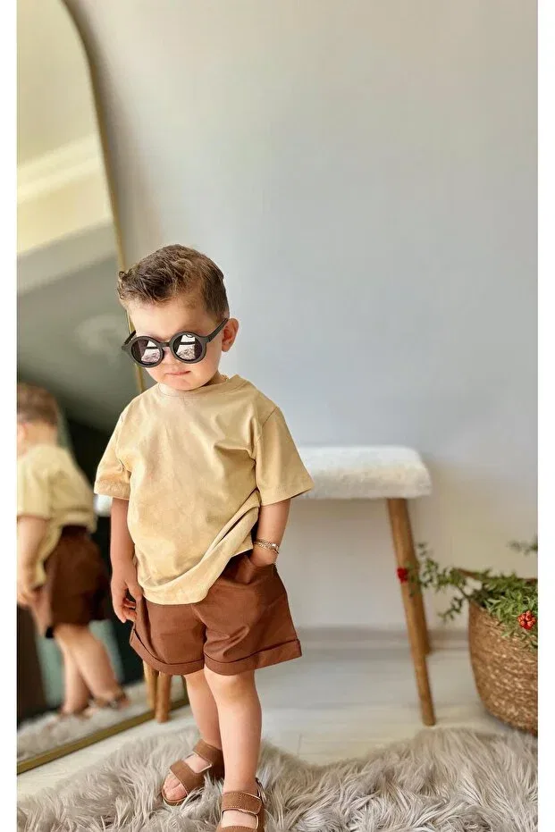 Детская хлопковое футболка Favorimkids, Mustard — фото 4
