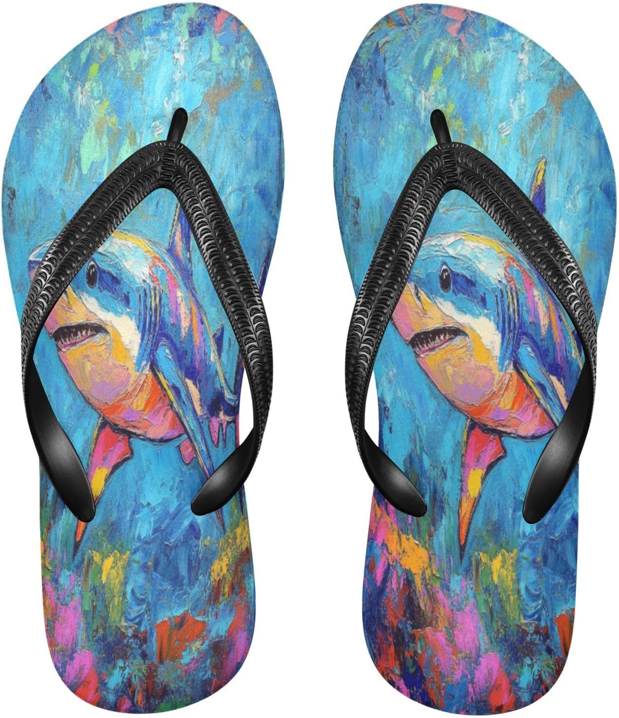 

Яркие шлепанцы с рисунком кораллового рифа, для мужчин и женщин Sinestour, Colorful Shark Coral Reef