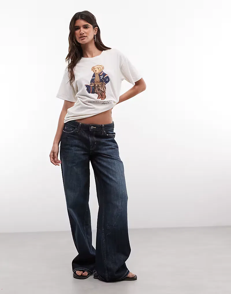 Вязаная футболка с изображением медведя Polo Ralph Lauren, белый — фото 3