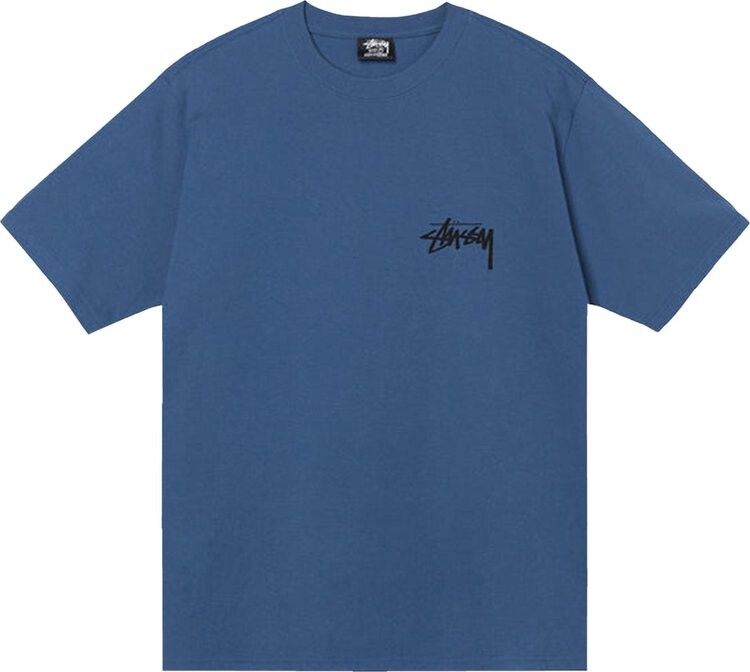 

Футболка Stussy Burning Stock Tee 'Midnight', синий