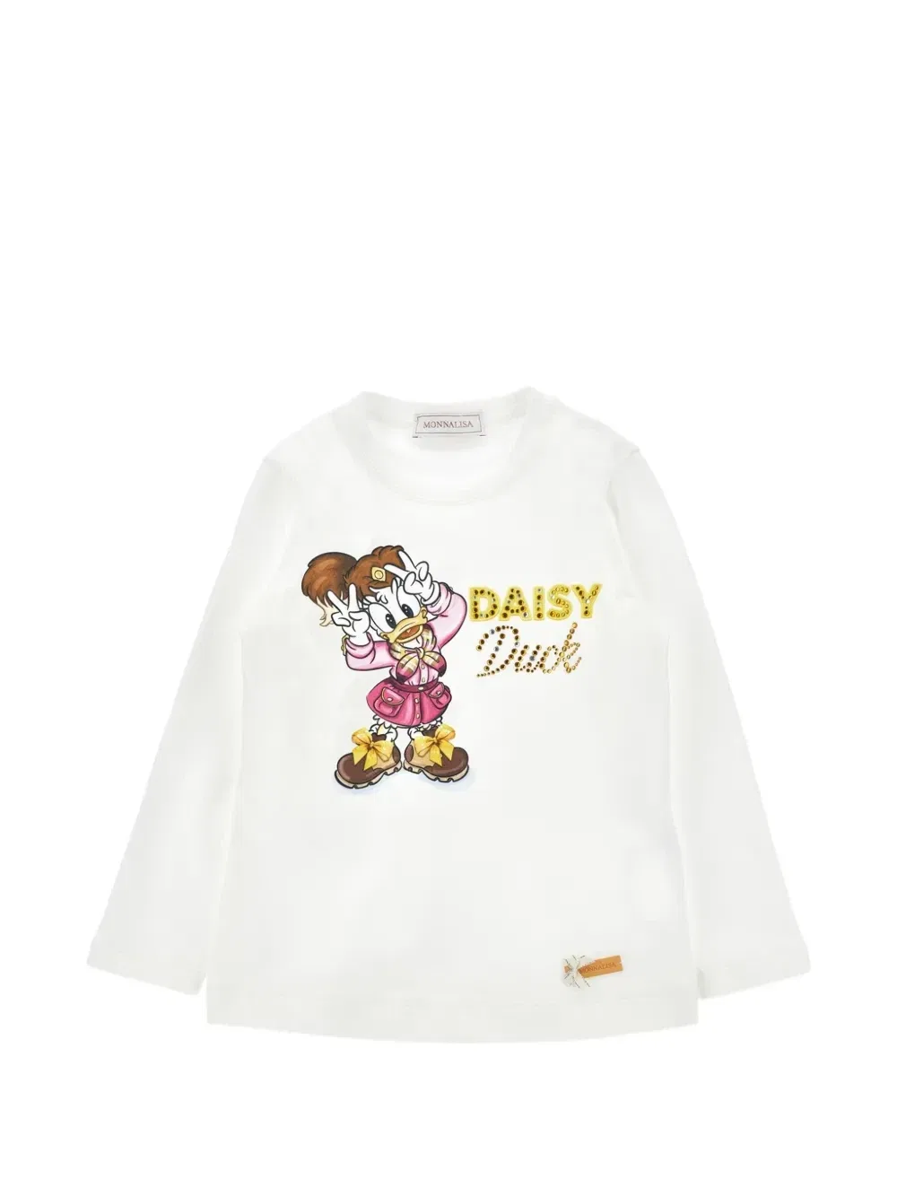 Футболка Daisy Duck со стразами Monnalisa, белый