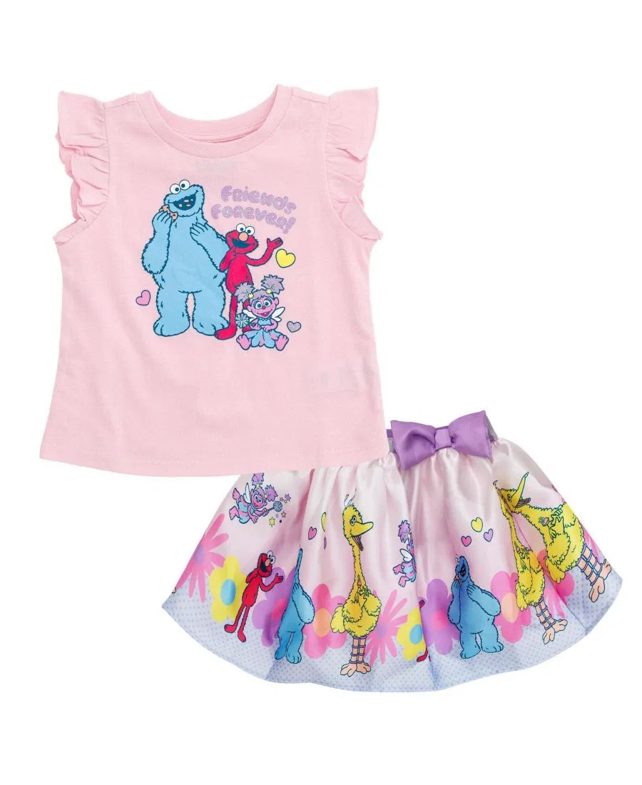 Комплект из топа и юбки с персонажами Улицы Сезам Sesame Street Sesame Street Pink
