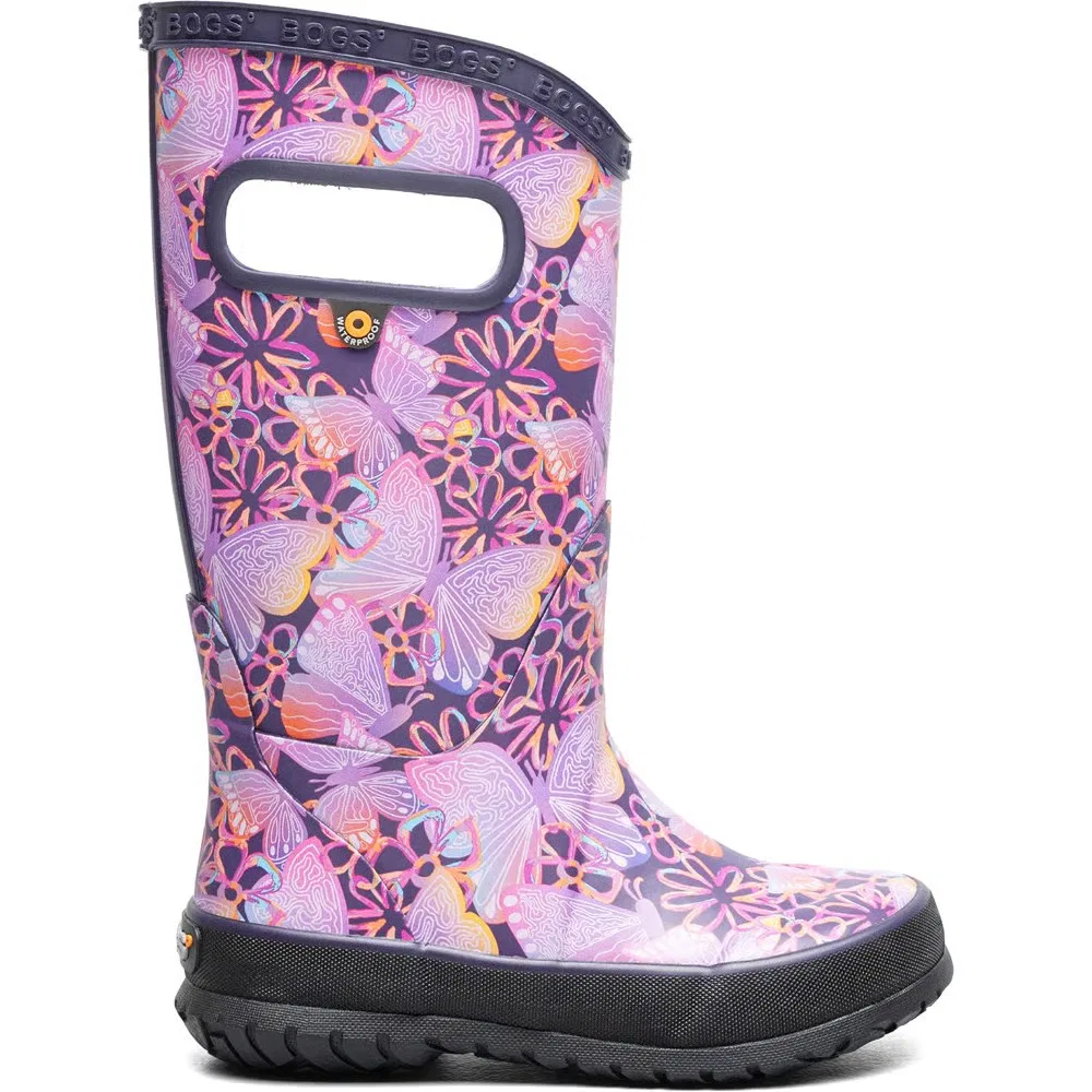 Высокие детские водонепроницаемые резиновые сапоги Bogs, Purple Multi — фото 2