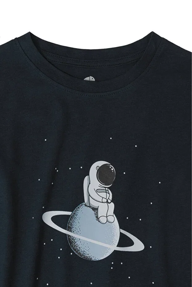 Детская футболка с принтом с длинным рукавом Molica Baby, Navy Blue — фото 3