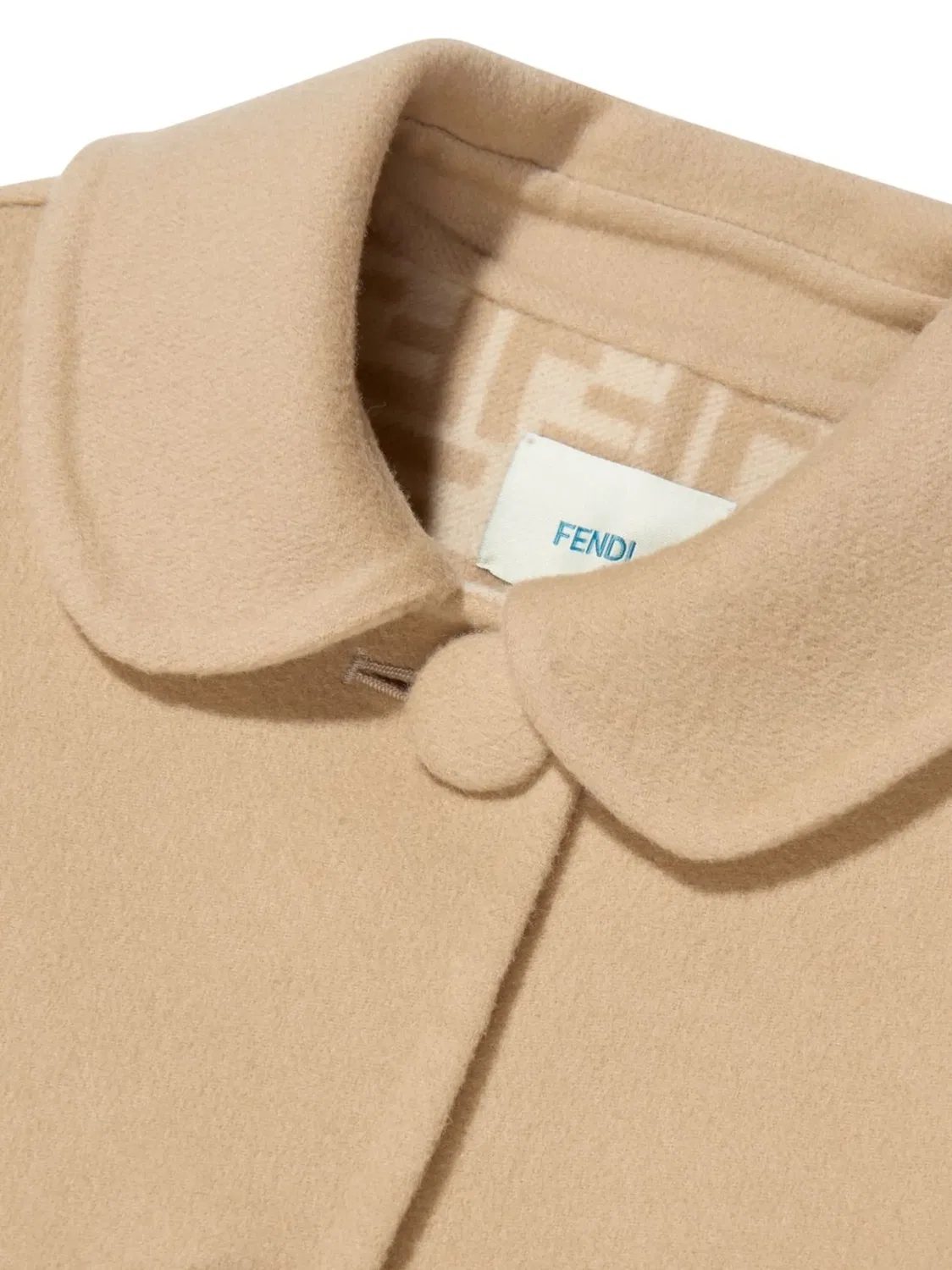 Пальто с логотипом FF и манжетами FENDI, светло-коричневый — фото 4