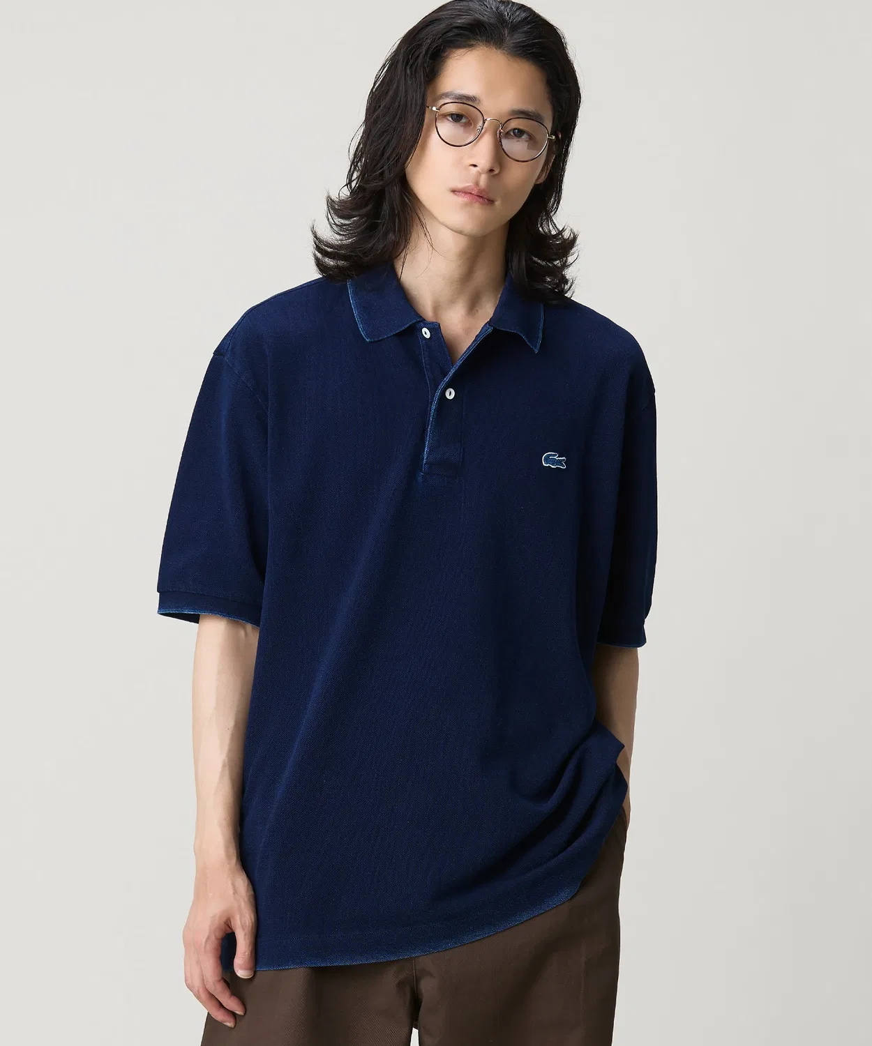 Мужская повседневная футболка-поло с принтом LACOSTE, Indigo Blue — фото 4