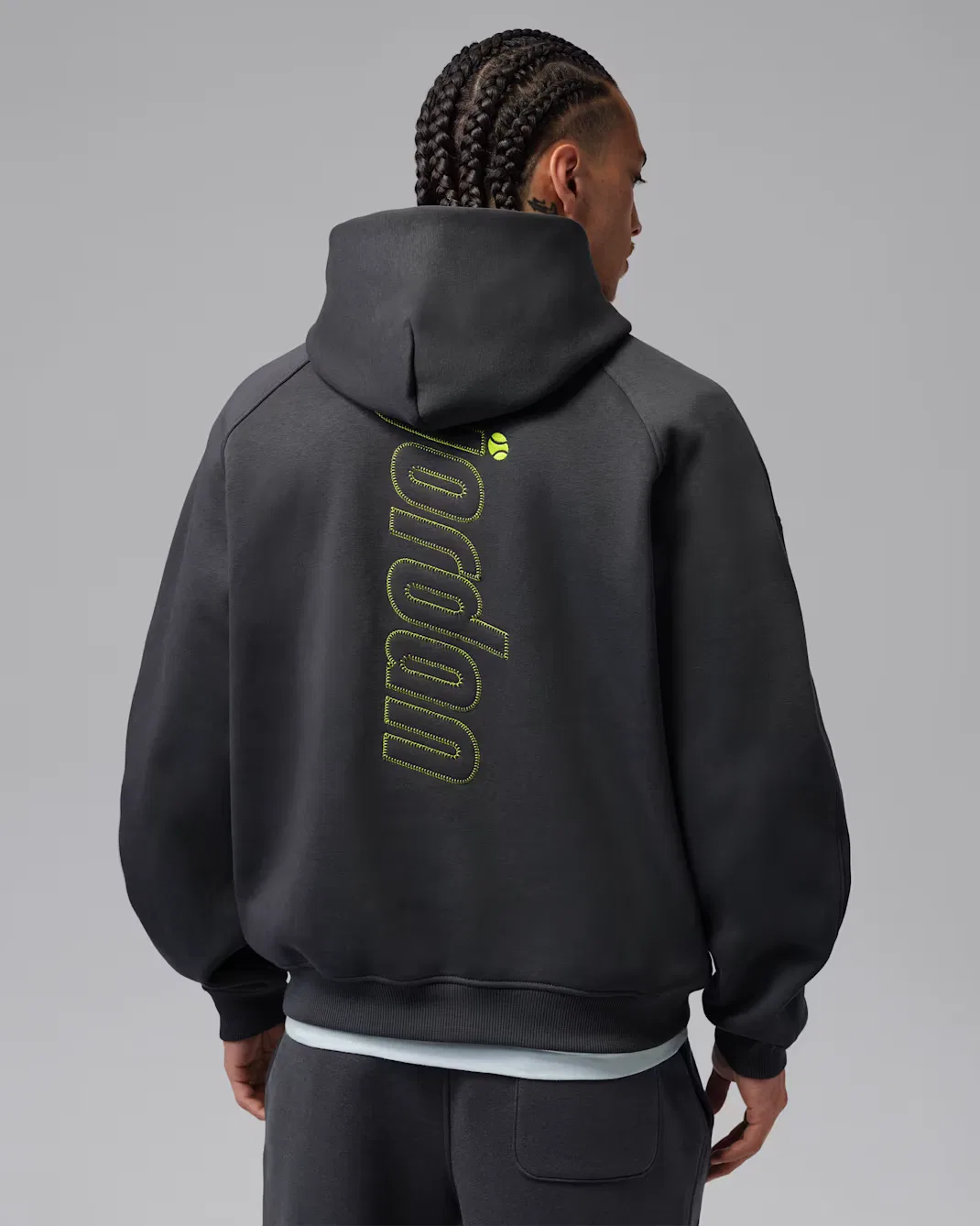 Мужская толстовка с капюшоном оверсайз Jordan Brooklyn Fleece, Anthracite — фото 2