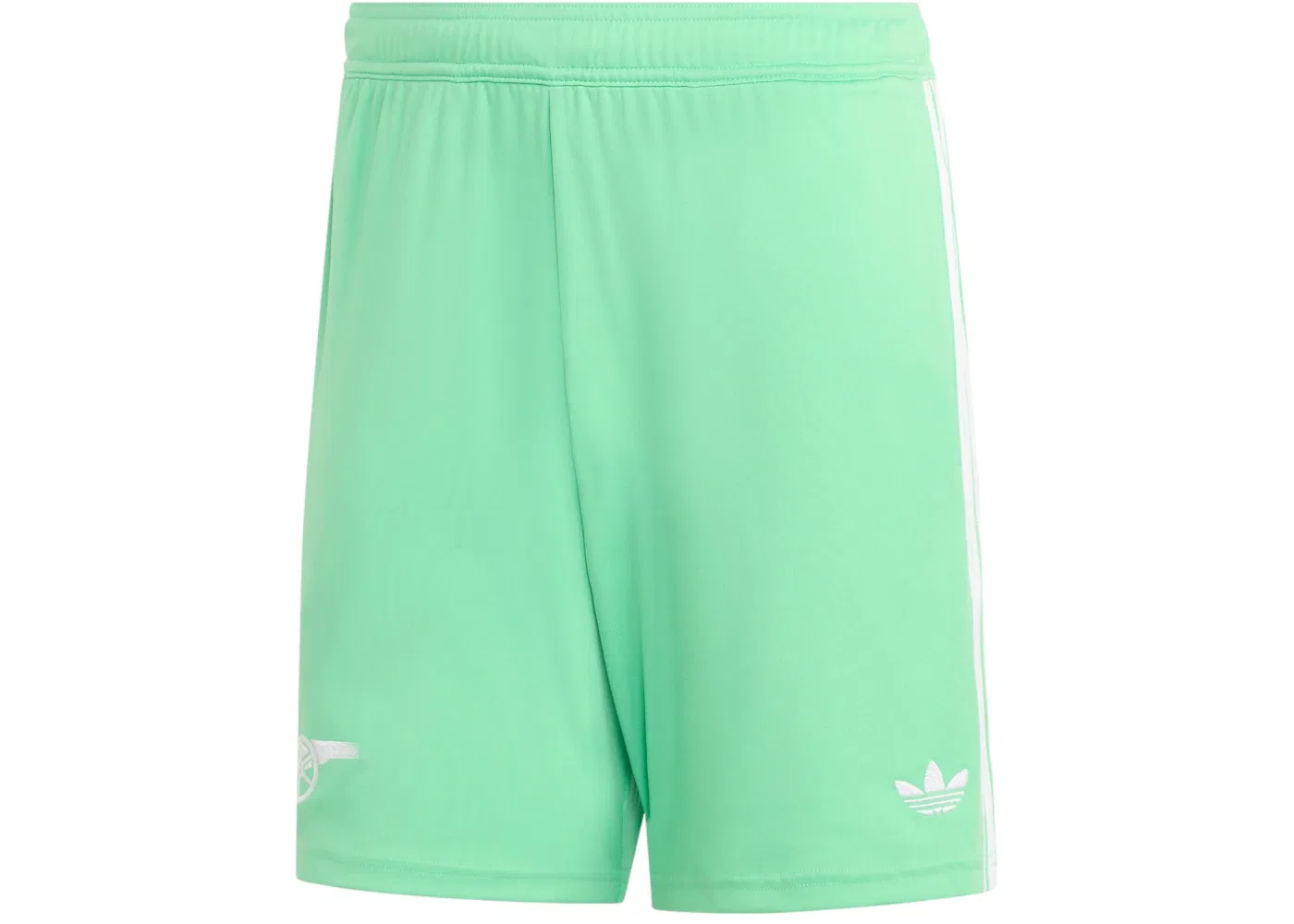 Мужские шорты для вратаря с принтом Arsenal 25/26 Third Goalkeeper Shorts Adidas, Semi Screaming Green White