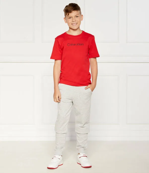 Детский комплект футболок с круглым вырезом 2 штуки Regular Fit Calvin Klein Underwear, красный — фото 2