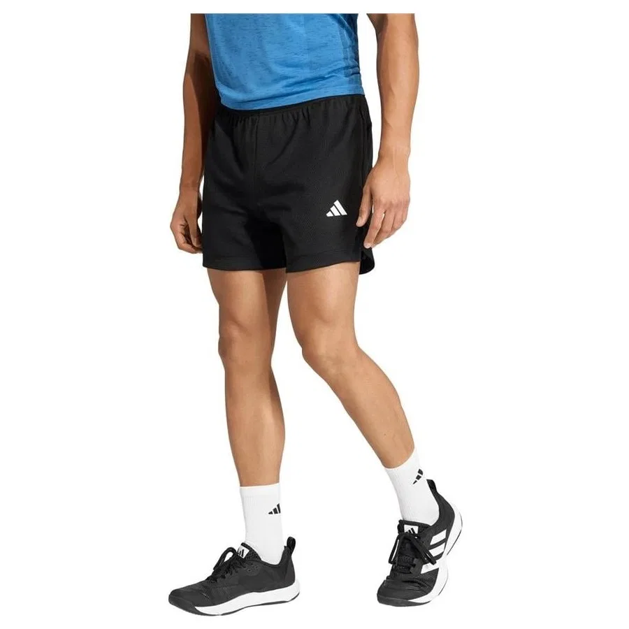 Шорты спортивные из сетки с принтом adidas, Черный — фото 2