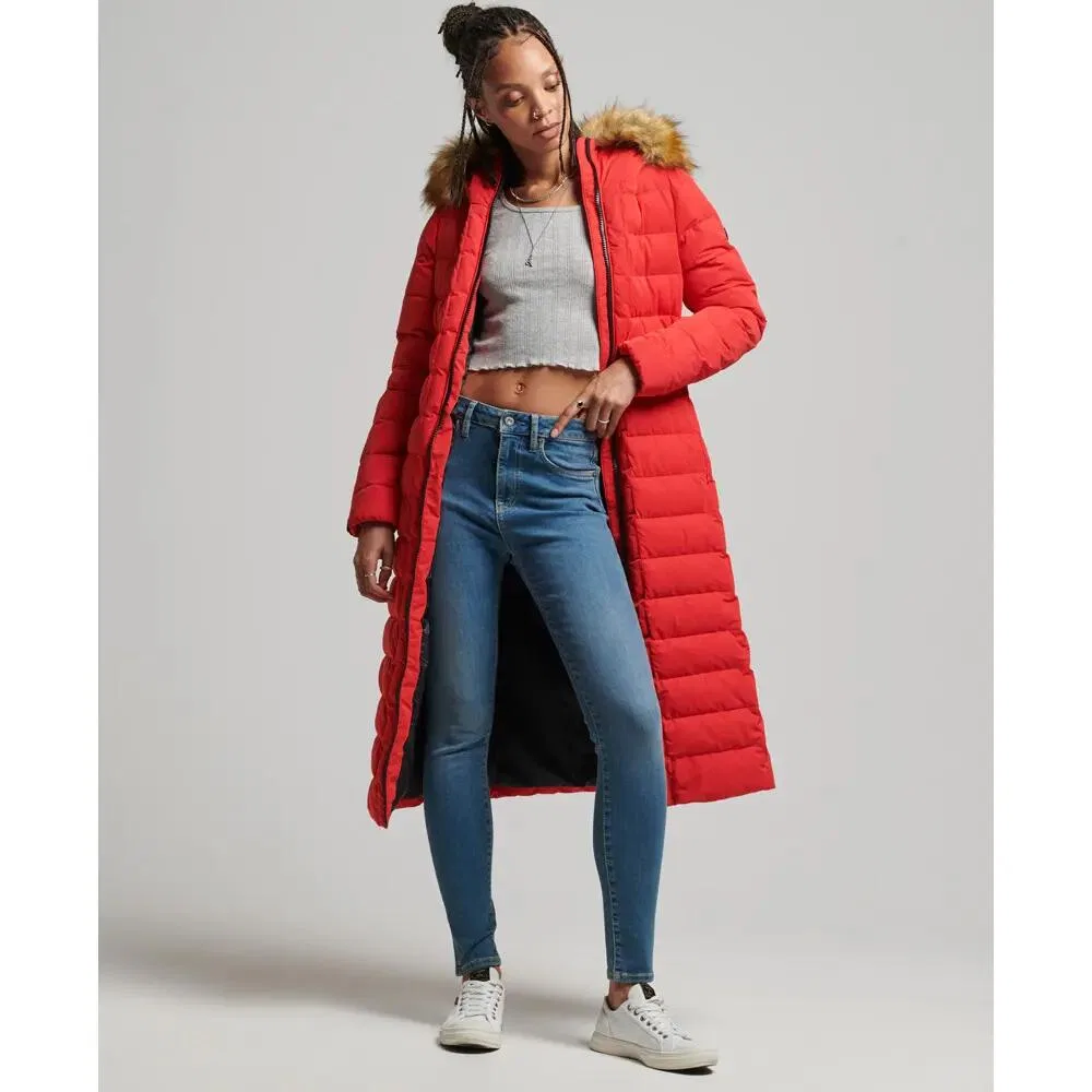 Женское длинное пуховое пальто Arctic Superdry, Red