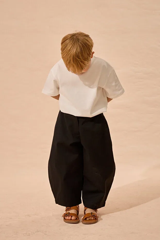 Детские брюки для девочек широкие Barrel pants Fahhar Kids, Black