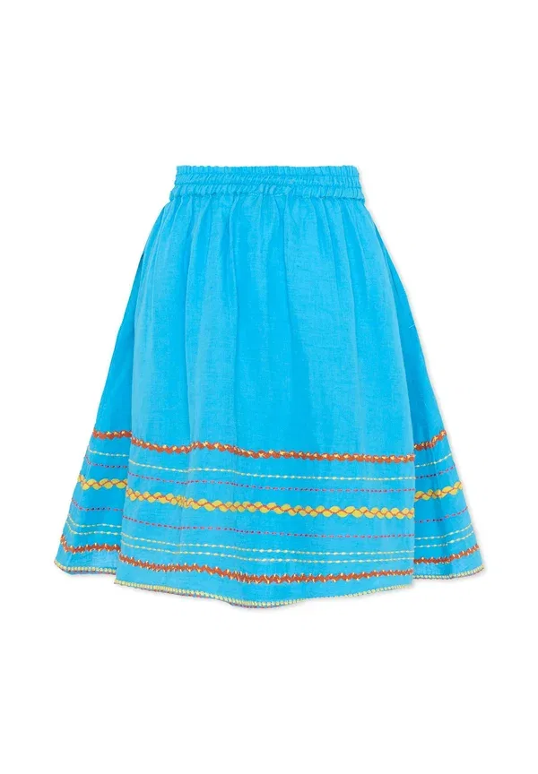 Юбка льняная Gonne Stella Mccartney Kids light blue, светло-голубой — фото 2