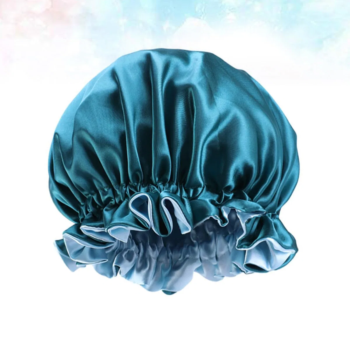 Шапочка для сна из сатина, MUCKLILY, двойной слой, 36x36x1 см, Pfauenblau — фото 3