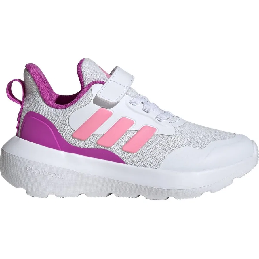 Детские кроссовки с липучками Fortarun 3 Shoes Kids adidas, Бело-розовый