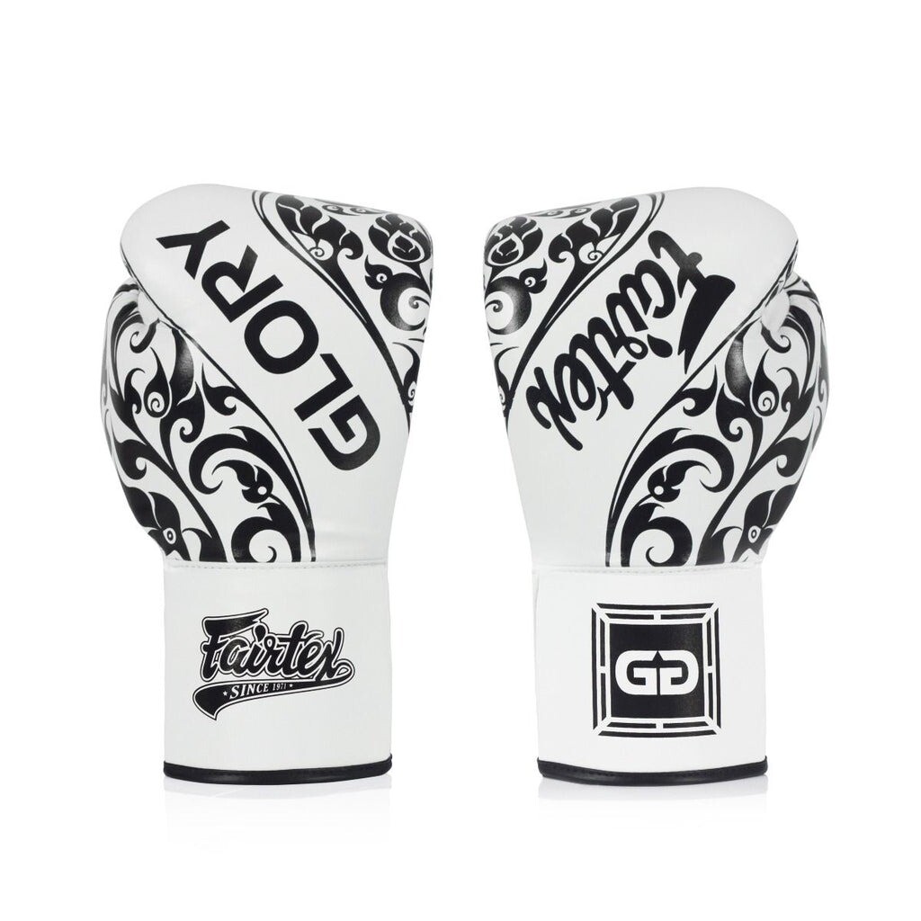 

Боксерские перчатки Fairtex x Glory Kickboxing Limited Edition, Lace Up, 8 oz., белый