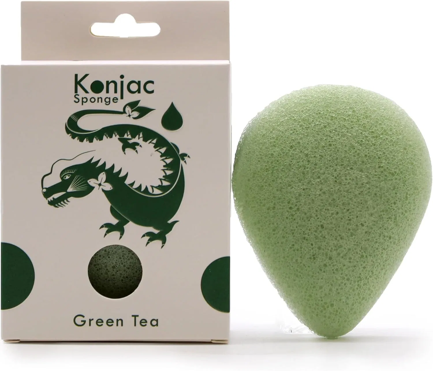 Конжаковая губка Green Tea Protective, Teardrop, Green Generic