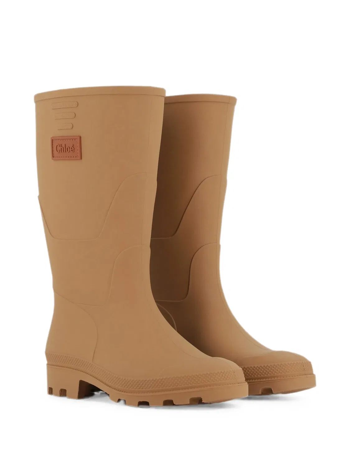 Резиновые сапоги с нашивкой-логотипом Chloé Kids, нейтральные цвета