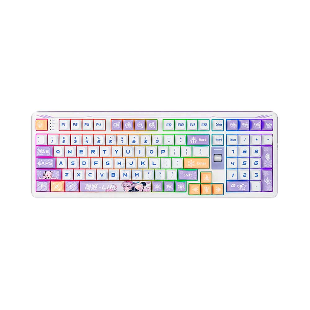 

Игровая беспроводная клавиатура Colorful Qingyu 98 Pro, белый/фиолетовый