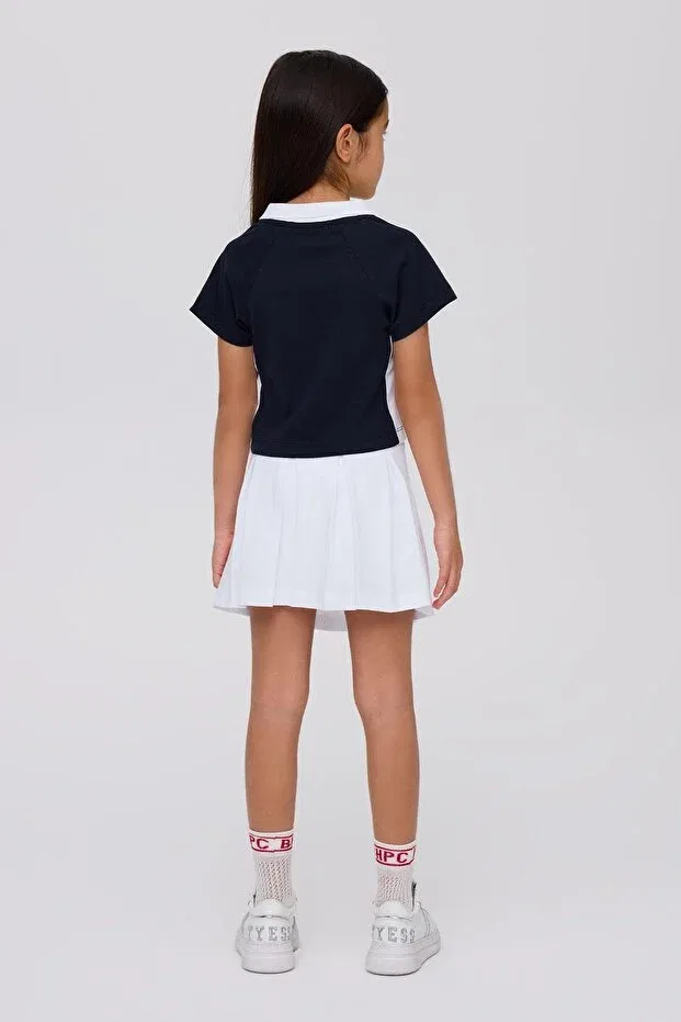 Детская футболка для девочек с принтом Beverly Hills Polo Club, Navy Blue — фото 4