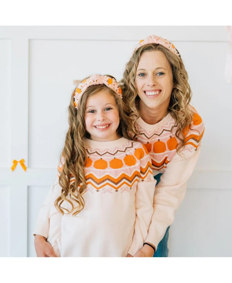 Детский свитер с принтом Pumpkin Fair Isle Sweet Wink, Ivory — фото 4