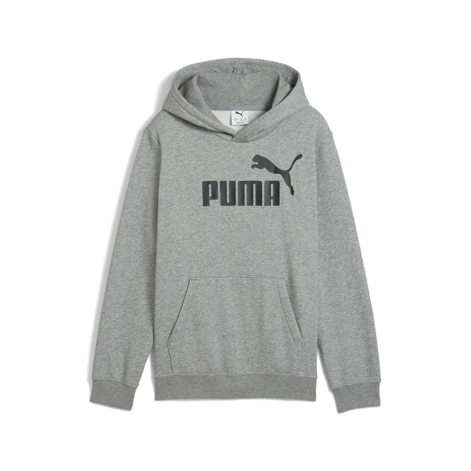 Детское флисовое худи с принтом ESS No. 1 Logo Fleece-Hoodie Jungen PUMA, Aschgrau Magnetgrau
