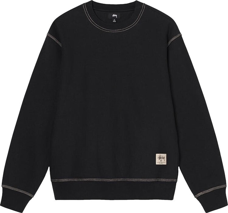 

Толстовка Stussy Contrast Stitch Label Crew 'Black', черный