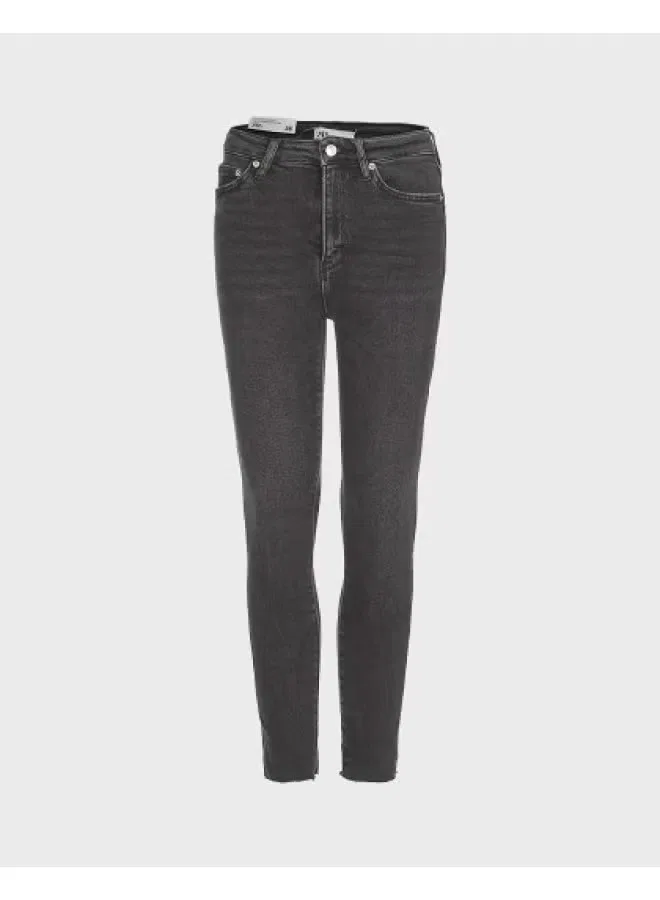 Джинсы классические с эффектом потертости Zara, черно-серый