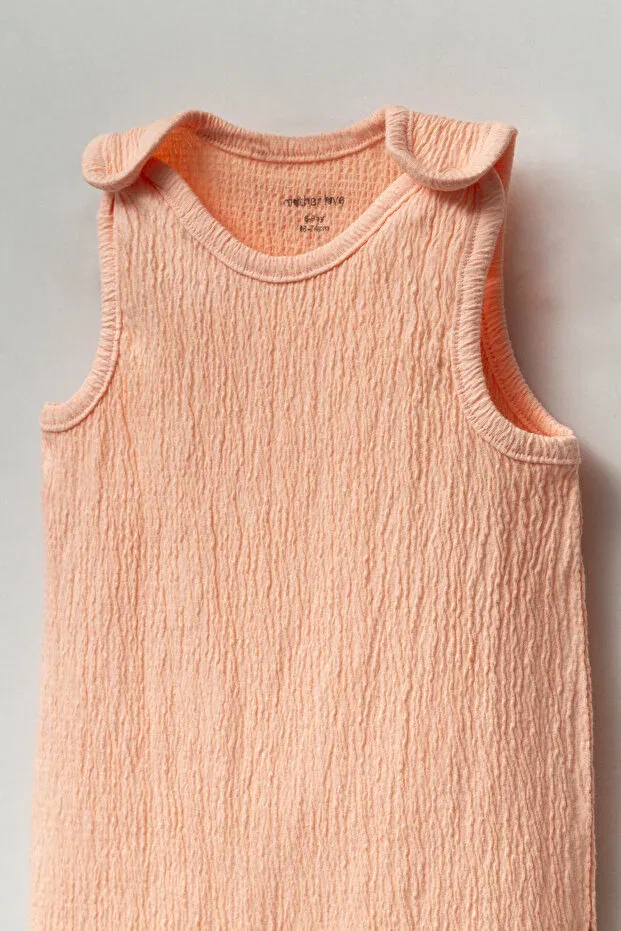 Детский комбинезон для девочек хлопковый Draped fabric shorts jumpsuit for baby girl Generic Brands, Pink — фото 3