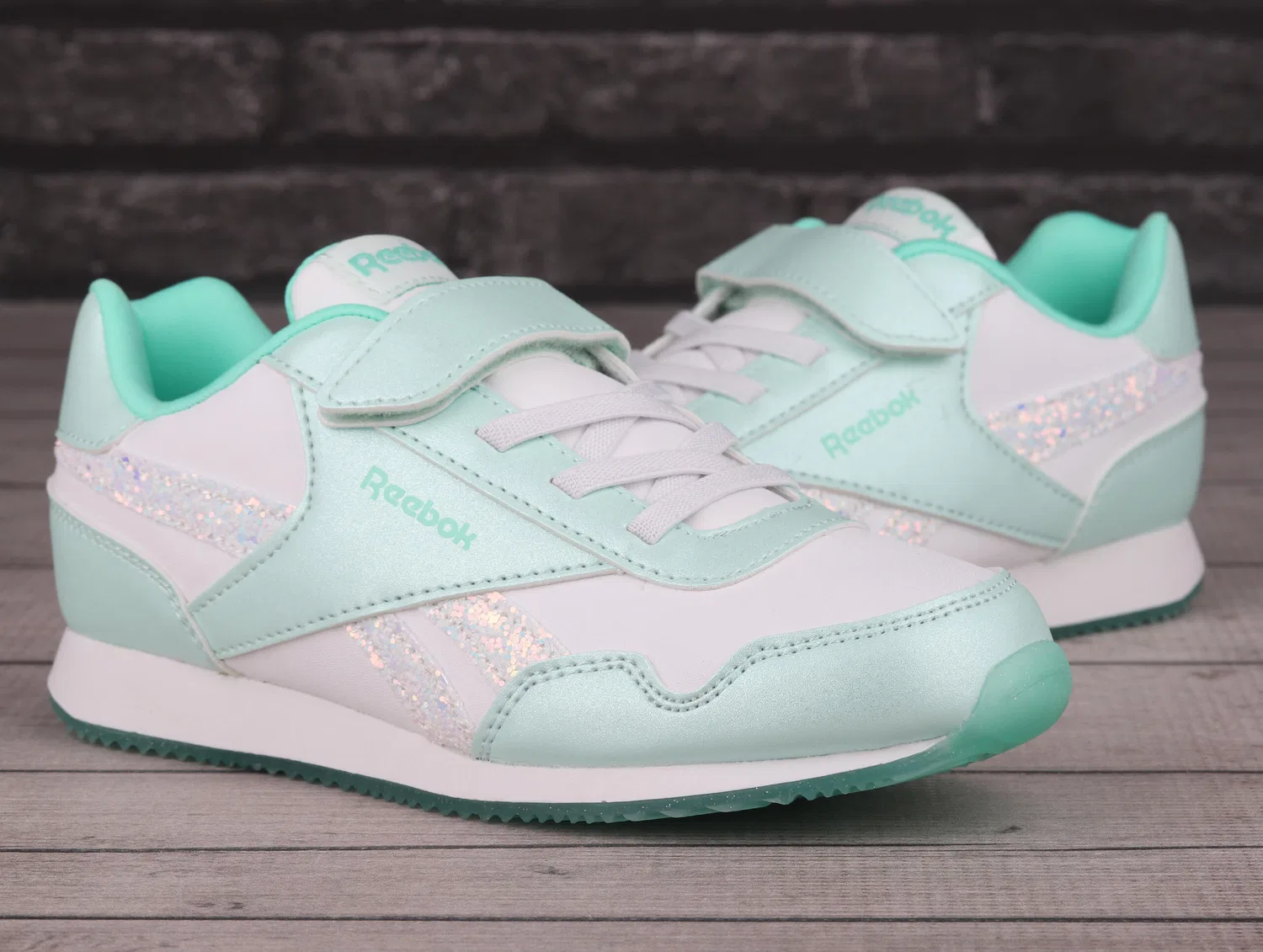 Детские кеды Reebok Royal Cl Jog, Цвет: Weiss Pistaziengrun — фото 2
