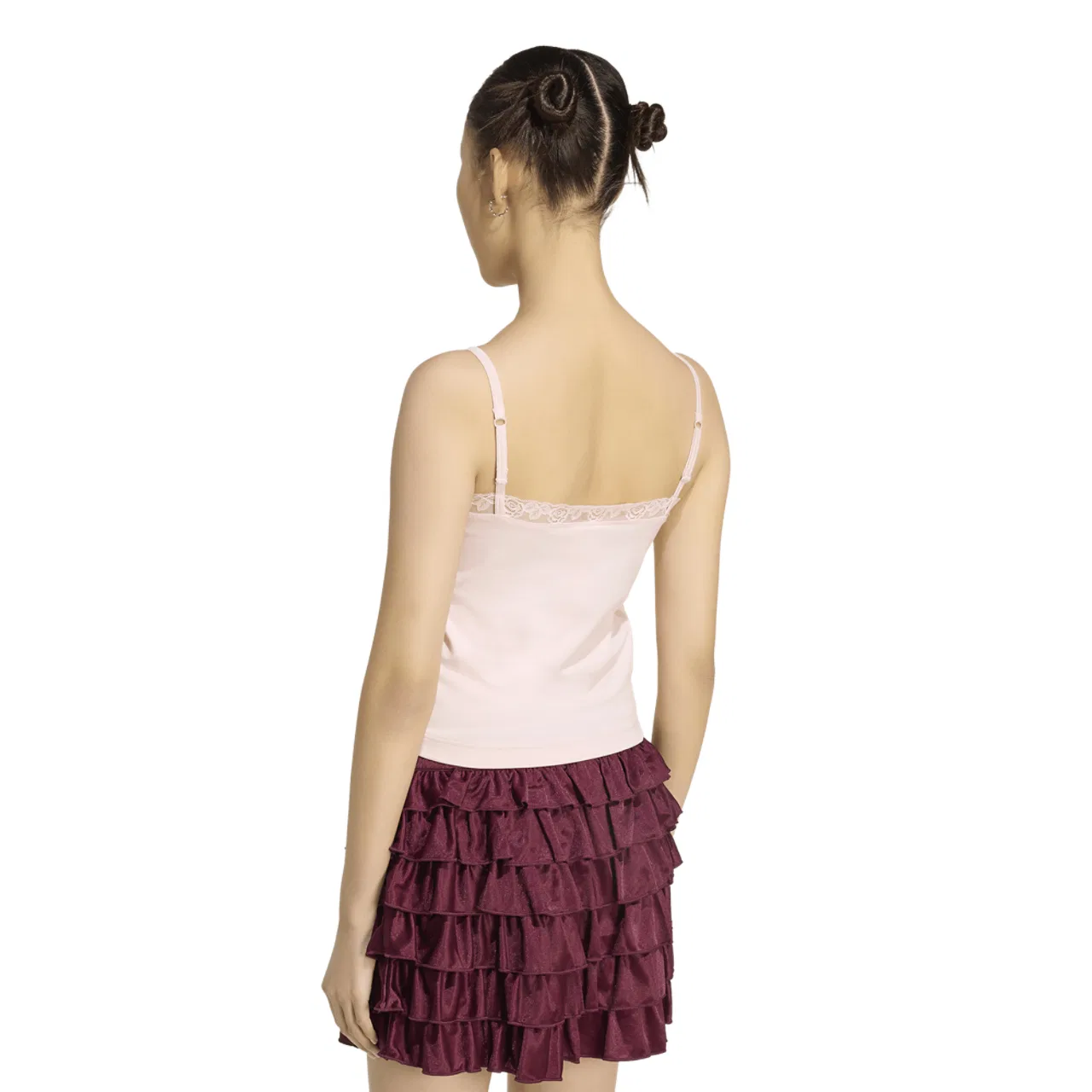 Женская футболка Lace Top Adidas, цвет Sandy Pink/Sandy Pink — фото 2